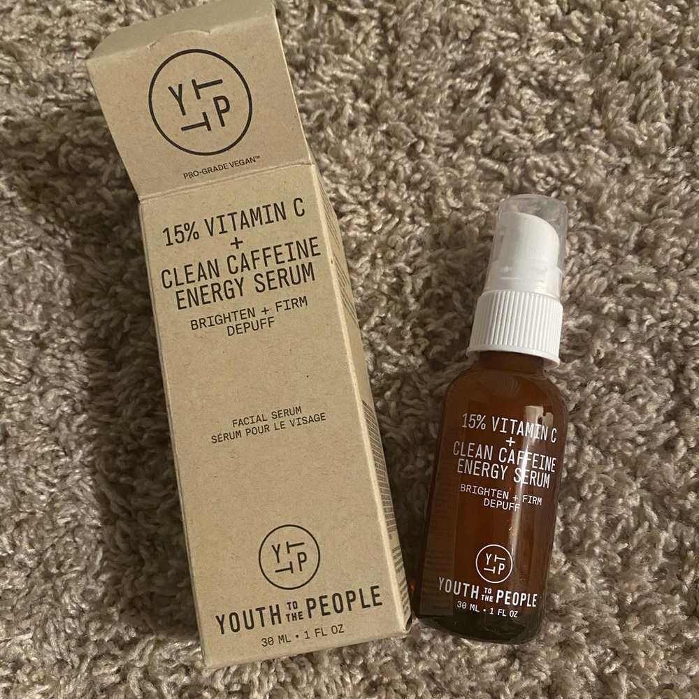 Brand New in Box YTTP 15% Vitamin C + Clean Caffeine Energy Face Serum Vegan